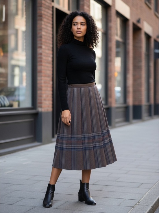 Pendleton Dresses & Skirts - Vintage Pendleton 100% Virgin Wool Midi Plaid Skirt Purple Made in U.S.A. No Sz